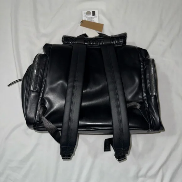 Steve Madden Black Embossed Backpack/Diaper Bag - Picture 10 of 13